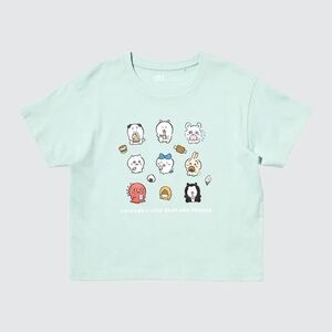 NWT Uniqlo Chiikawa And Friends Green Kids Shirt Size 11&12 Fit Women Size XS/S